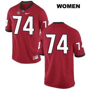 Women's Georgia Bulldogs NCAA #74 Ben Cleveland Nike Stitched Red Authentic No Name College Football Jersey JGB1654NL